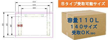 Bタイプ 140サイズ 受取ok 容量110L